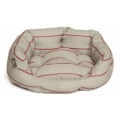 Medium Red Striped Slumber Dog Bed - Danish Design Heritage Herringbone 61cm 24"